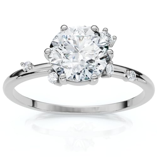 Pompeii 1Ct Diamond Flame Engagement Ring 14k Gold Lab Grown EF/VS (E/F,VS1-VS2)