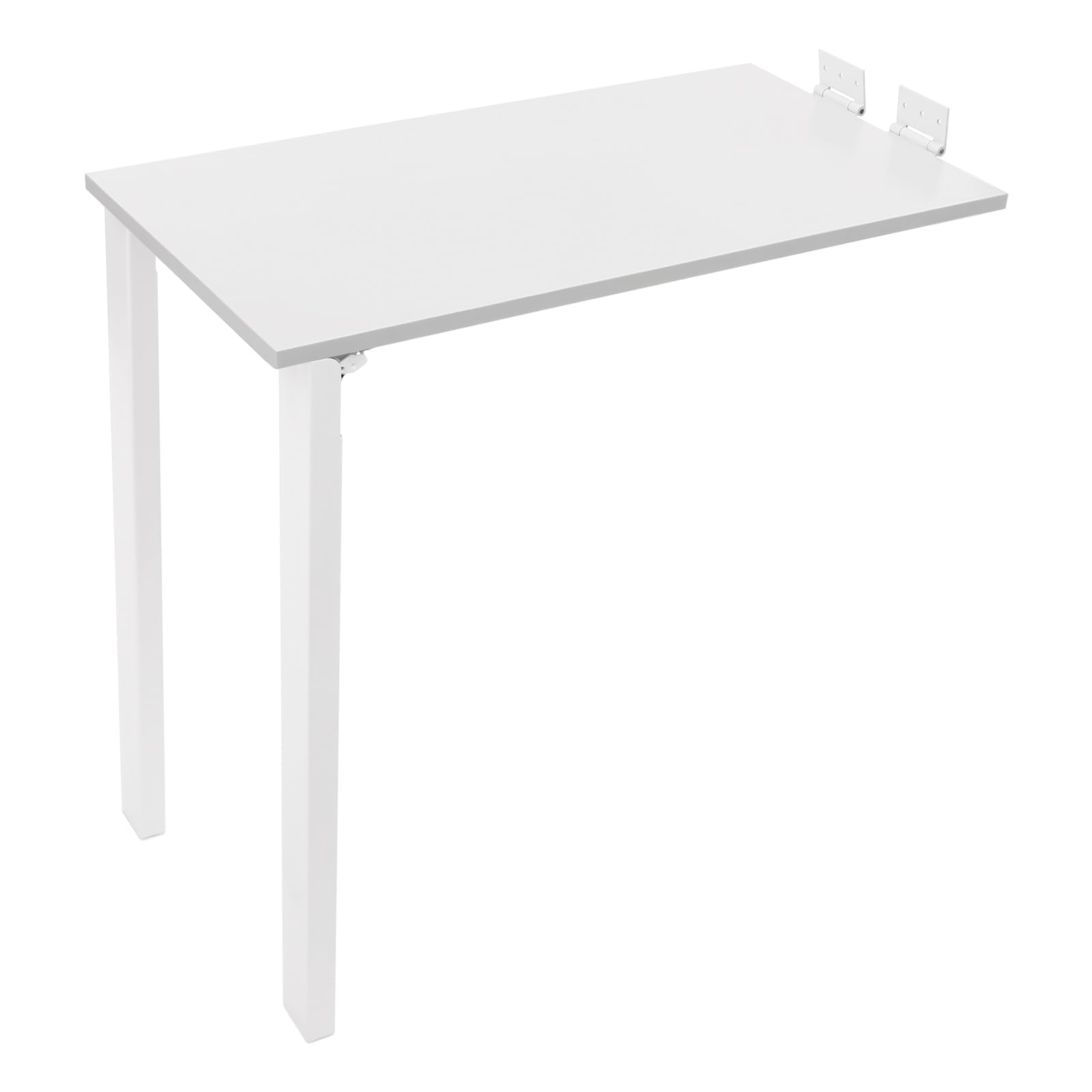 Wandmontierter Klapptisch Wohnwagen-Esszimmertisch, Wandklapptisch mit Zwei Tischbeine, Kleiner Schreibtisch Wand Esstisch für Esszimmer, Schlafzimmer, Wohnzimmer, 75x40x74cm (Weiß)
