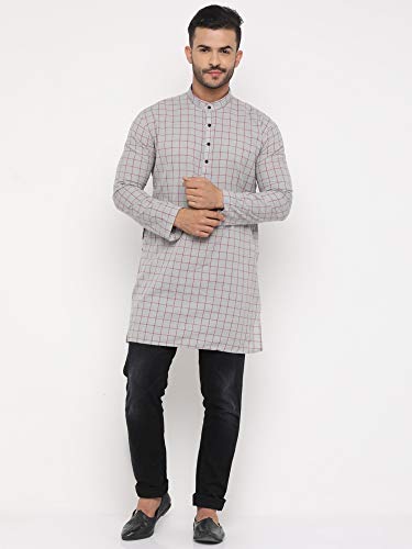 Image of SHOWOFF Men's Cotton Solid Regular Tunic Shirt