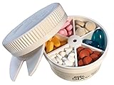 Take SixTM Travel Pill Bottle | Multi-Compartment Pill and Vitamin Storage | Child-Resistant Lid | Compact, BPA-Free, Made in USA
