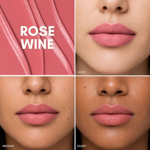 Image of Liquid Matte Lipstick - Rose Wine, Peachy Pink Nude | Food-Proof, Transfer-Proof, Lightweight | Lasts Up to 8 Hours | 5 ml