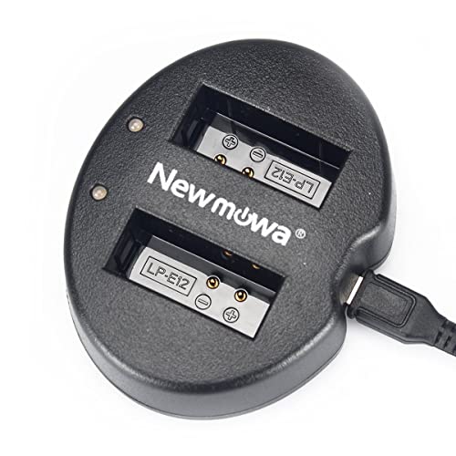 Newmowa USB Cargador Doble para Canon LP-E12 Canon EOS M M2 M10 M50 M100 M200 EOS 100D EOS Rebel SL1 EOS Kiss X7 PowerShot SX70 HS