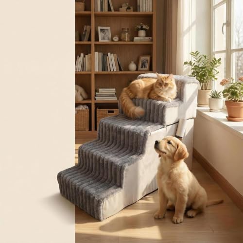 Escalera para mascotas lavable y extraíble para perros mayores y gatos de sofá 8