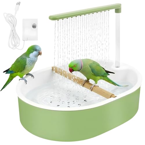Automatisches Vogelbad Multifunktionale Vogeldusche mit Zirkulationssystem Wellensittich Dusche für kleine Vögel USB-Betrieb Badespaß für Haustiere
