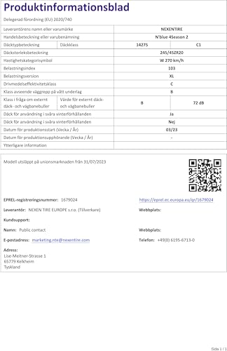 Ganzjahresreifen 245/45 R20 von Nexen, 103W XL, Allwetterreifen