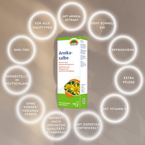 SUNLIFE Arnika Salbe mit Arnika-Extrakt & Vitamin E - Pflegende Sportsalbe für Muskelentspannung - Schnell Einziehend - für alle Hauttypen 5