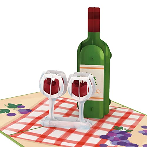 papercrush® Pop-Up Karte Wein - 3D Geburtstagskarte mit Weinflasche & Weinglas für Frauen & Männer, Lustige Glückwunschkarte zum Geburtstag für Weinliebhaber, Gutschein für Weinverkostung & Weinprobe