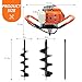 72CC Auger Post Hole Digger, 2 Stroke Gas Powered Earth Post Hole Digger with 2 Auger Drill Bits(6