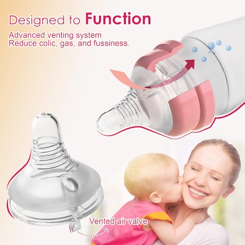 Nenesupply 4pc NaturalFit Baby Bottle Nipples. Level 3 Flow 3 Size M Nipple for 3 Month+ Babies. Medium Flow Wide Neck Nipple Anti Colic Vented Work with Nenesupply Bottles Lansinoh Spectra Bottles - Thumbnail 3