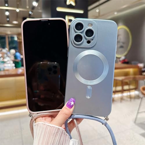 Coque iPhone 14 avec lanière en bandoulière silicone noir