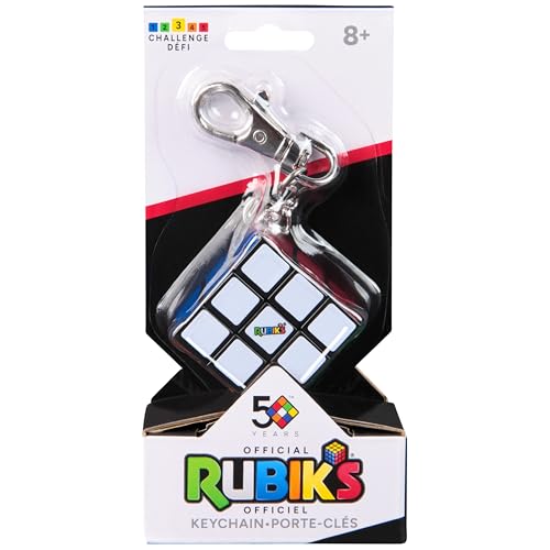 RUBIK' Cube 3X3 Porte CLÉS Jeu Casse Tête Coloré Rubik' Mini Puzzle 3x3 Orginial Correspondance Couleurs Cube Classique Résolution Problème Version Mini 6064001 Jouet Enfant et + - vue 3