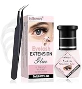 Eyelash Extension Glue, No Fume Black Lash Extension Glue, 2-4 Sec Drying time, Retention 7-8 Wee...