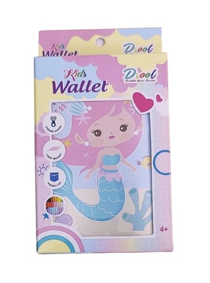 Trifold Wallet for Kids Girls - Stylish Cute Cartoon Mermaid-Pink Light Wallet, Return Gift (2pcs)-image-32