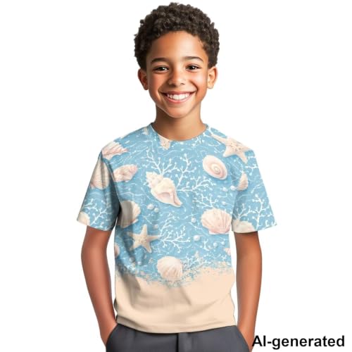 Image of Novelty 3D Graphic T Shirts for Kids Crew Neck Funny Animal Print Short Sleeve Girls Tshirts 3-16 Years