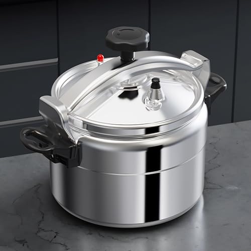 Aluminum Pressure Cooker, 5L Explosion Proof Pressure Canner with Easy Lock Lid, Pressure Cooker for Gas Stove Induction Cooker, Fast Cooking Cookware