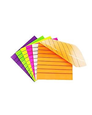 AMAZON - AOBYMIN 300 Sheets Lined Transparent Sticky Notes, 3×3 Inch Color Clear Sticky Notes, Waterproof See Through Translucent Notes for School Office Annotation Supplies
