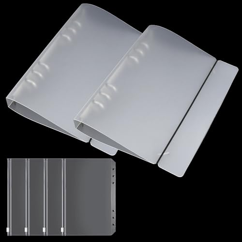 6 Löcher A5 Ringbuchordner Transparentes Nachfüllbare Notizbuchhülle mit A5 Binder Taschen Budget Planner Ordner für Loseblatt Schule Büro Haushalt