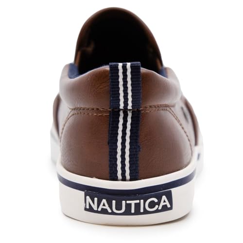 Nautica Kids' Slip-On Casual Athletic Sneaker, Little Kid – Boys & Girls-Akeley Toddler-Brown Smooth-Size 9 by Nautica - Used condition - Image 3