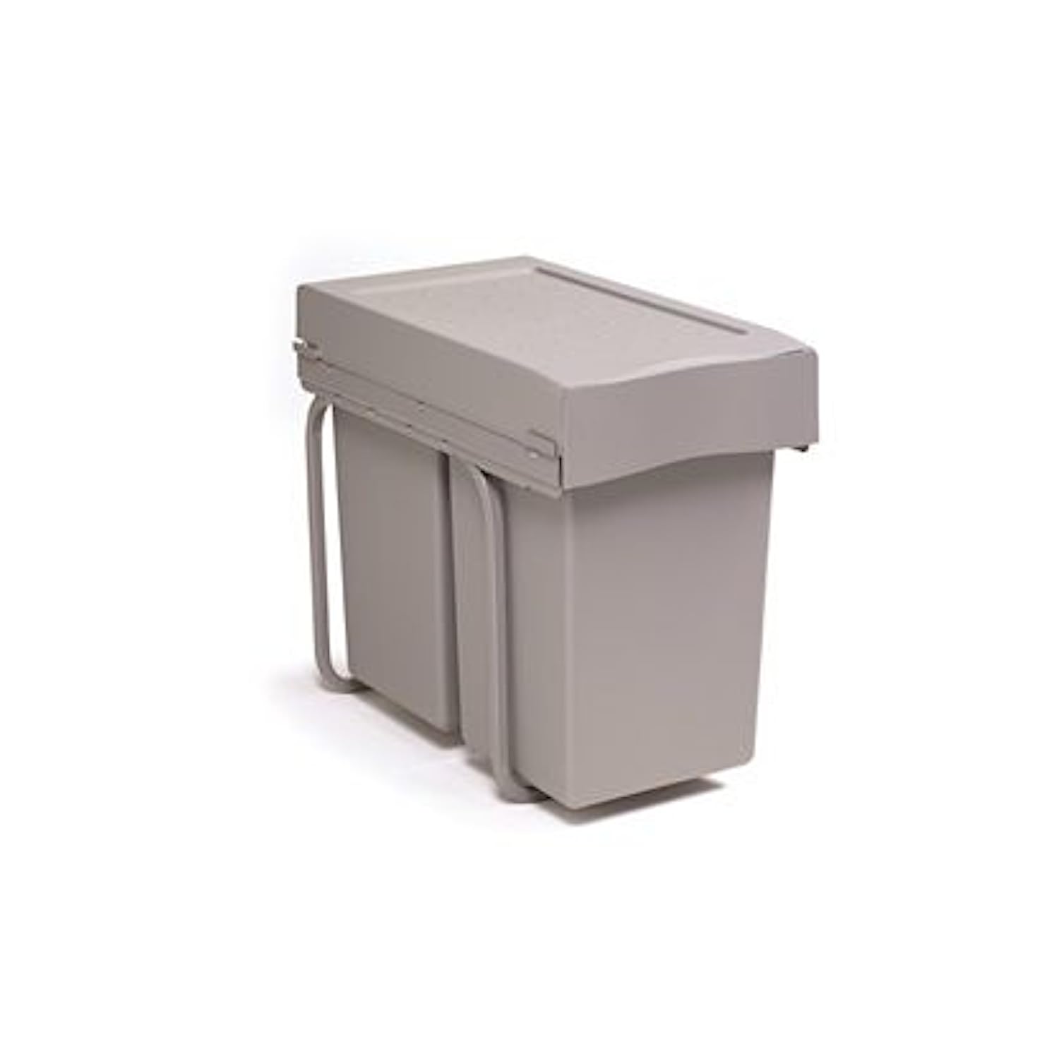 Hailo Afvalemmer Victory Inbouw Afvalbak Double-Man Deluxe 28 Liter - Volledig Uittrekbaar, Aluminium Grijs - Voor Onder Je Keukenkast Afvalbak Drie