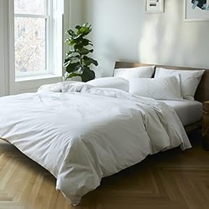 Brooklinen Luxury Sateen 4 Piece Sheet Set – 100% Cotton, King Size in White – 1 Fitted Sheet, 1 Flat Sheet, 2 Pillowcases | Best Luxury Sheets