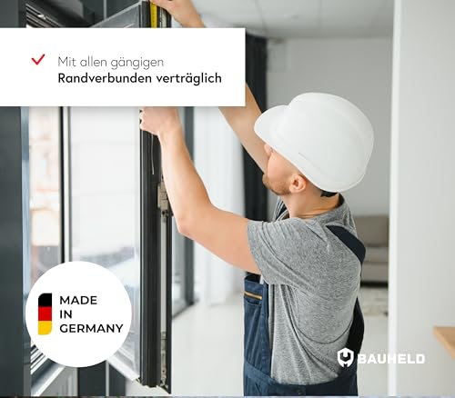 BAUHELD Profi Abstandshalter Set 100x20 mm - 1-6 mm [50 Stück] - Universelle Unterlegplatten aus Kunststoff [Made in Germany] - Verglasungsklötze Unterlegkeile mit intelligentem Belüftungssystem