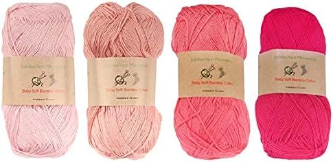 JubileeYarn Baby Soft Bamboo Cotton Yarn - Shades of Brown - 4 Skeins