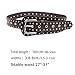 NOFIBAF Vintage Wide Belt Rivets Waist Belt with Metal Buckle Black Punk Fashion PU Leather Belt for Dresses Accessories for Women (BLACK)