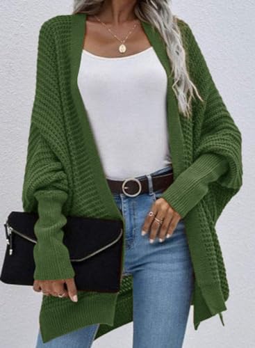 Image of Dokotoo Women's 2026 Fashion Casual Oversized Open Front Batwing Long Sleeve Chunky Knit Cardigans Sweaters Outerwear Coats