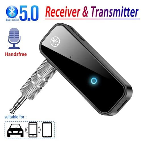 Receptor e Transmissor de Áudio USB Bluetooth 5.0, Conexão 3,5mm AUX, Adaptador Sem Fio para TV, PC