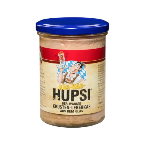 Hupsi Leberkäse im Glas original - KÄS-KÄS 380 g - In 25-30min verzehrfertig - Bayerischer Leberkas zum Aufbacken aus Familienmetzgerei in München