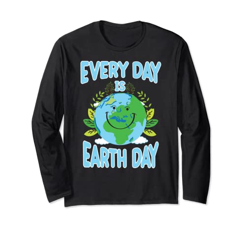 Save the Planet Typography Slogan Every day is Earth Day Manga Larga