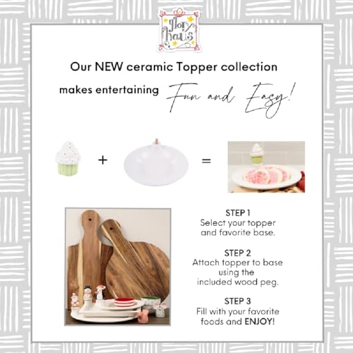 Topper para Tabla de Charcutería Jolly Santa de Glory Haus - Accesorio Cerámico Pintado a Mano para Tablas y Platos de Cerámica, Decoración Festiva para Tabla de Quesos, Esenciales para Recepciones Navideñas y Regalos miniatura 2