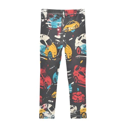 Bolaz Toddler Girls Leggings Printed Yoga Pants Leggings Red Yellow Car for Kids2