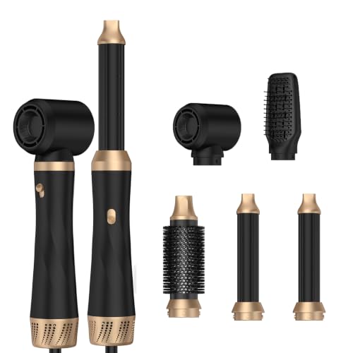 Image of 5 in 1 Hair Dryer Brush Set, Negative Ion Blow Dryer Brush Air Styler Curling Wrap Air Curler, Curling Iron Hair Styling Tools As A Gift for Straight /Curl /Drying /Smoothing