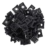 OLIREXD (100 Of Pack) Black 9mm Cable Tie Mount Base Saddle Type Mount Screw Wire Bundle Holder Base Holder Width Cable Large Size 0.75 inch