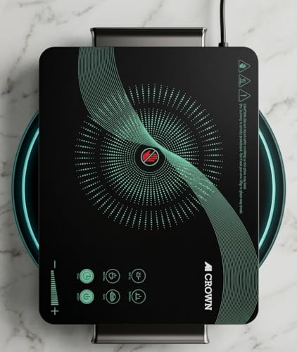 Image of Infrared Cooktop 2200W with Crystal Glass Top - Electric Cooking Stove with Touch Control & Adjustable Temperature