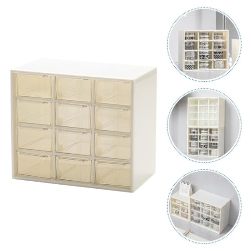 Boîte de rangement plastique blanc Healvian facile à nettoyer et gain de place pour tiroir