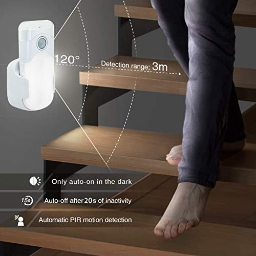 VELAMP Night Guard Torcia d'Emergenza Automatica con Funzione Luce di Cortesia e Rilevatore di Movimento. LED. Ideale per corridoi, Scale, Camera da Letto, Soggiorno, Bianco