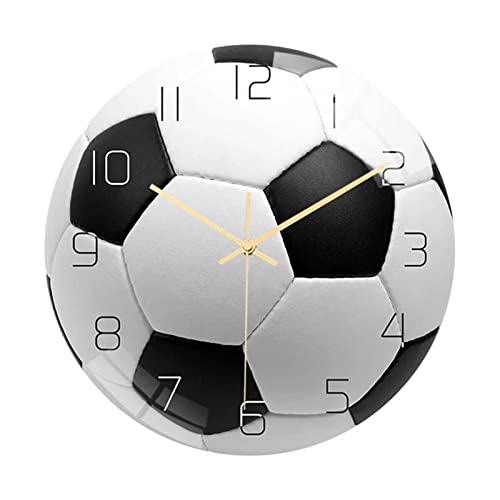Horloge Murale Silencieuse Acrylique Football Réveil Chambre