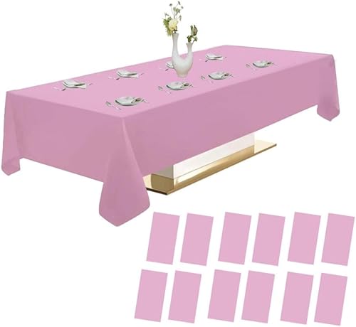 Miniatura 22 de Urby Paquete de 12 manteles rectangulares de plástico, con asientos para 4-6 personas, mantel desechable resistente y empaquetado individualmente