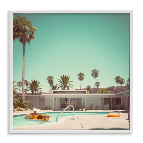Vacation Pool Desert Retreat West Coast, 24 x 24 Inch Framed Giclée Print