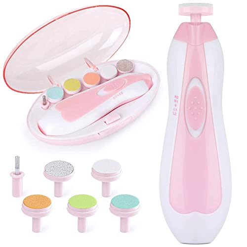 Image of H HANUMANT Enterprise Baby Nail Trimmer Electric Safe Baby Nail Clippers, Manicure Set, Trim Polish Grooming kit for Newborn Toddler or Adults Toes Fingernails, Pink