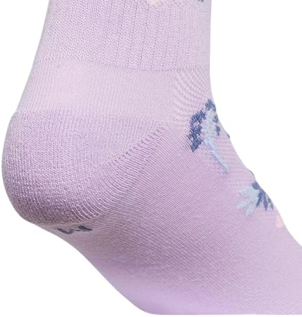 adidas Kids Cushioned Quarter Ankle Socks for Boys and Girls (6 Pairs) Durable & Comfortable, Powder Plum Purple/Glow Blue/Clear Pink/Girls/Graphic, M — view 5