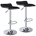 Duhome 2 PCS Contemporary Counter Bar Stool Curved Swivel Adjustable Barstools (Black)