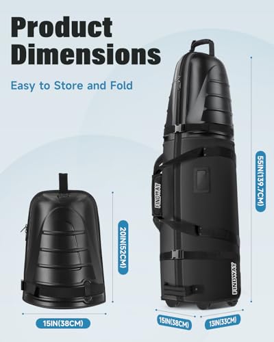 Findway Golf Reisetasche mit Rädern und Hartschalen Oberteil Schutz für Golfschläger, robust, leicht und tragbar - ideal für Flugreisen, Fluggesellschaften und Reisen