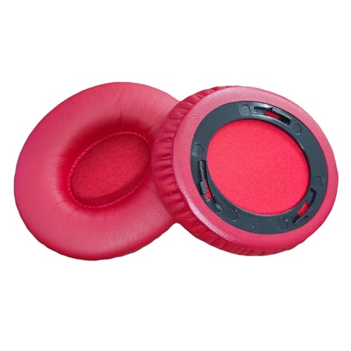 Solo HD Replacement Earpads for Beats by Dr.Dre Solo HD (Solo 1st Gen Wired, NOT Wireless) Headphones,Snap-On Protein Leather Ear Cushions,Easy Installation Memory Foam Ear Pad Repair Parts (Red)