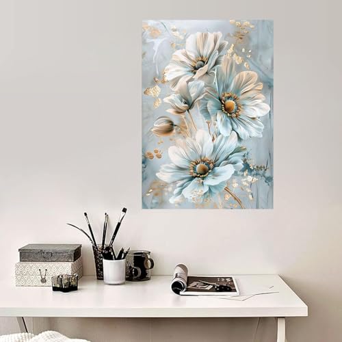 Tableau de décoration murale fleur abstrait moderne toile 70x100cm - 3