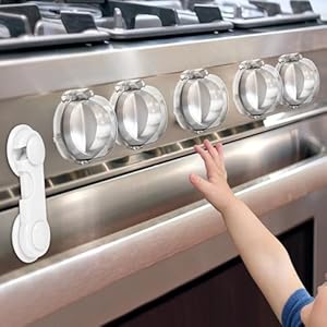 Grenfu Herdknauf-Sicherheitsabdeckungen 5+1 Pack Doppelschlüssel