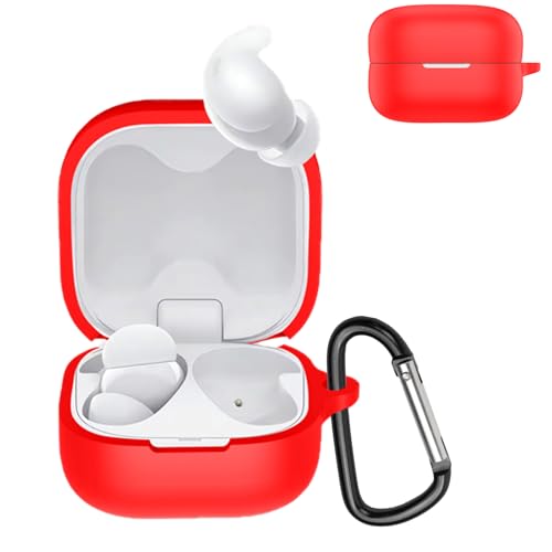 YAODLE For LinkBuds Fit/WF-LS910N ケース ソニー(SONY)LinkBuds Fit/WF-LS910N ケース 装着充電可能 耐衝撃 キズ防止 防水 防塵 カラビナ付き 紛失防止(レッド)