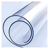 Tapete protector de mesa de PVC transparente y esmerilado de 2,7 mm | Resistente al agua for el mostrador del alféizar de la ventana del escritorio de comedor(Transparent,31.5x59.1in/80x150cm)